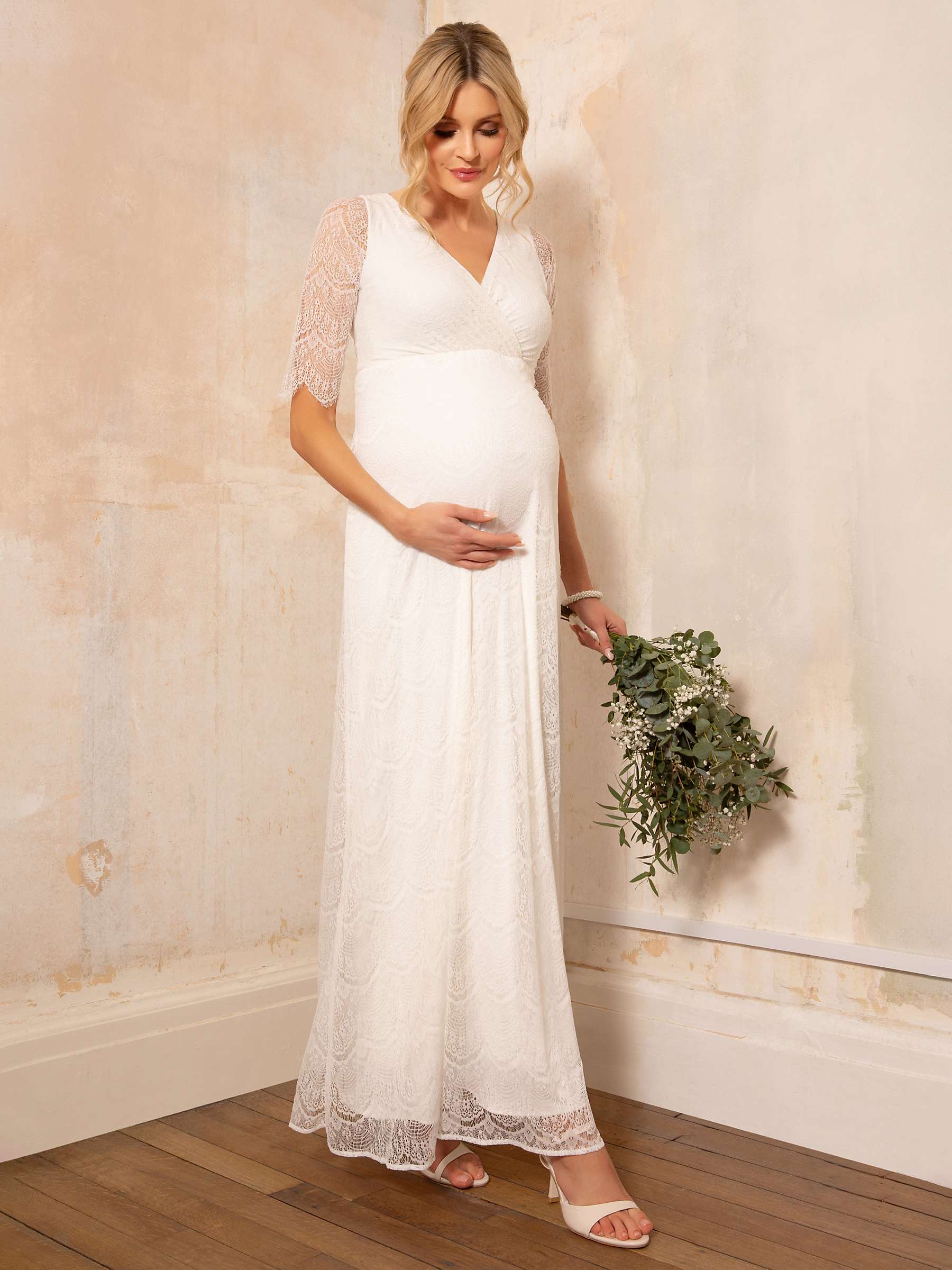 Buy Tiffany Rose Amily Lace Maternity Wedding Dress, Ivory Online at johnlewis.com
