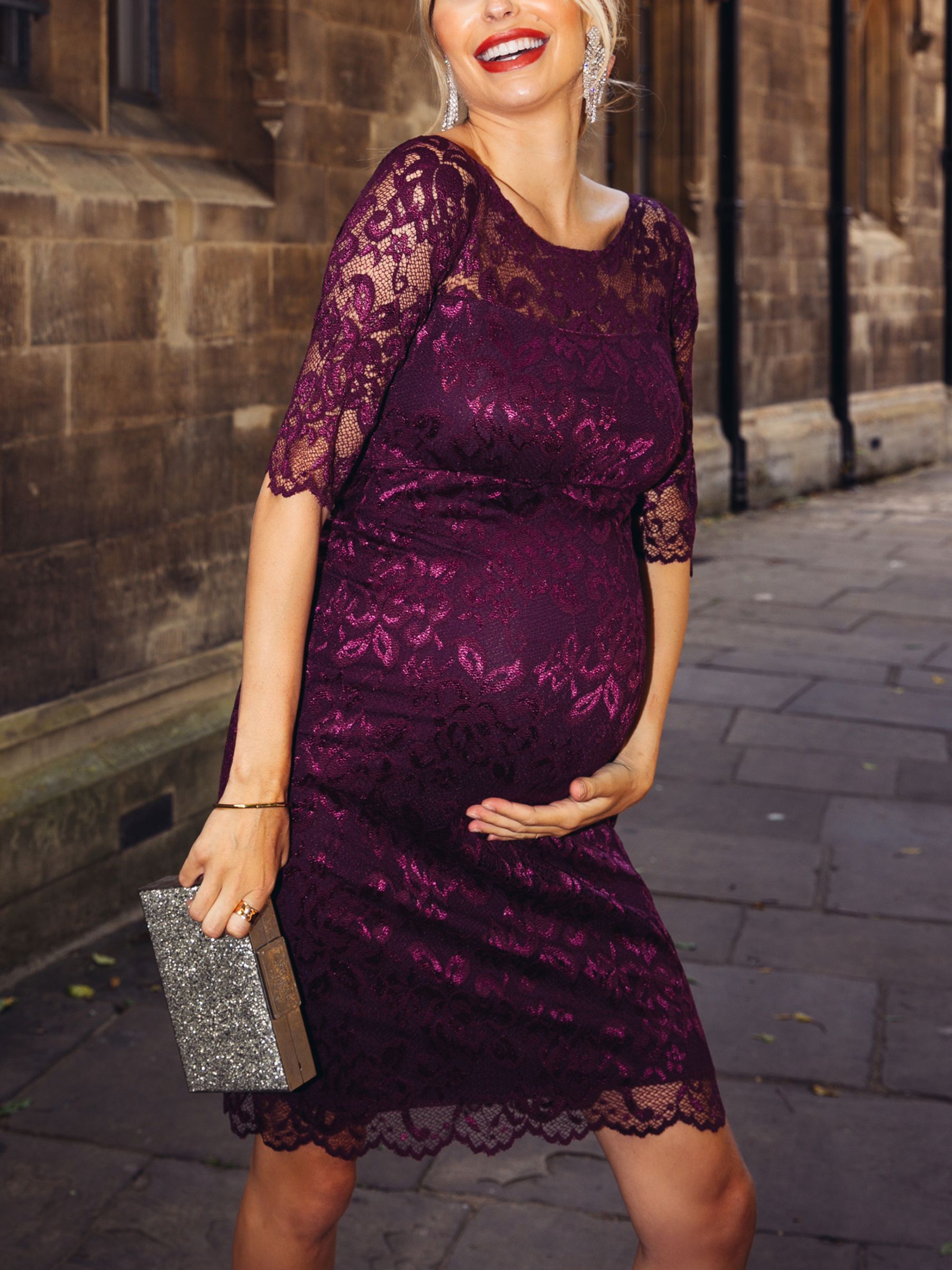 Tiffany Rose Amelia Lace Maternity Dress, Claret