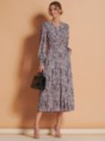 Jolie Moi Allyn Leopard Print Long Sleeve Maxi Dress, Pink/Multi