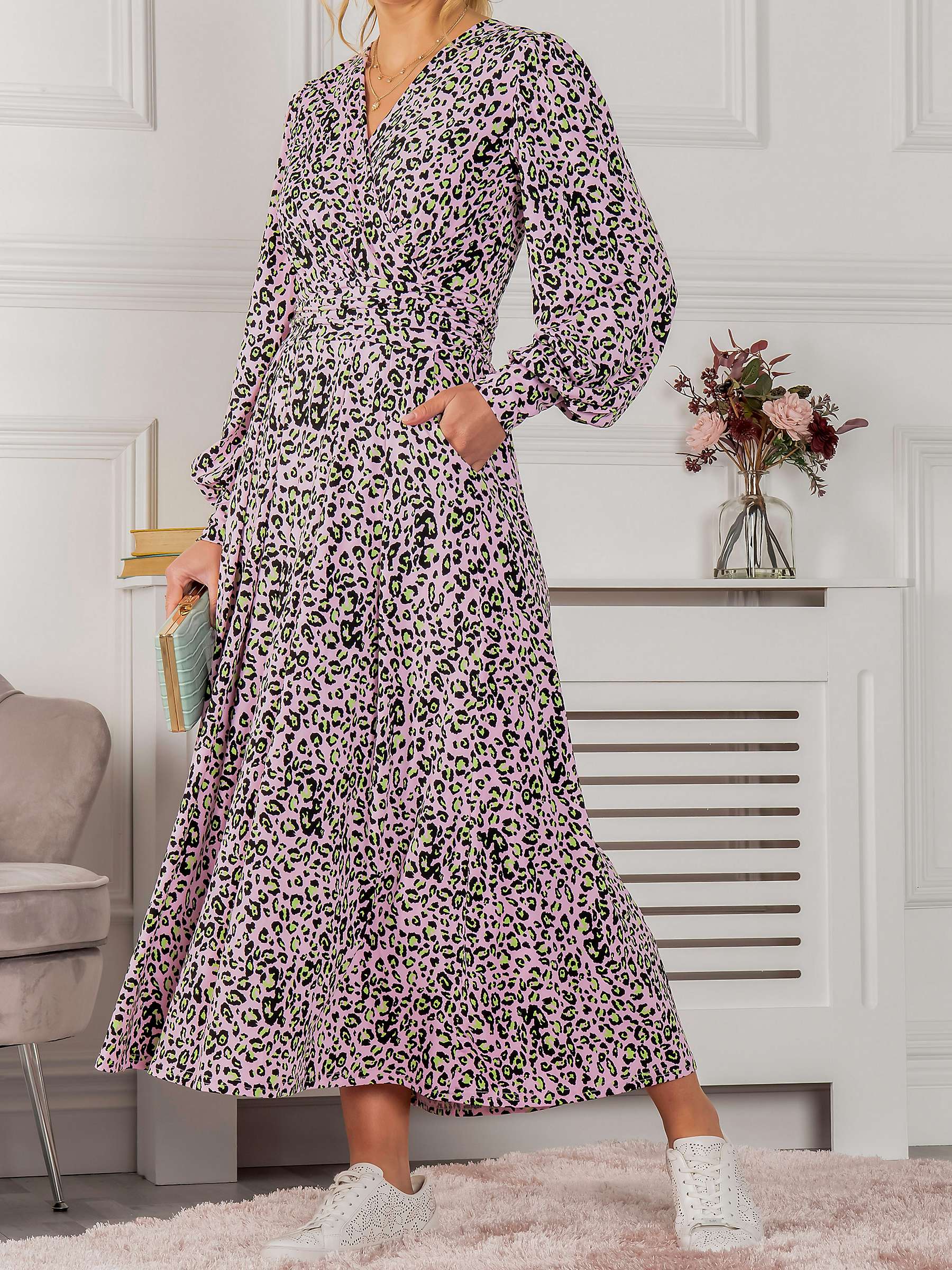 Buy Jolie Moi Allyn Leopard Print Long Sleeve Maxi Dress Online at johnlewis.com