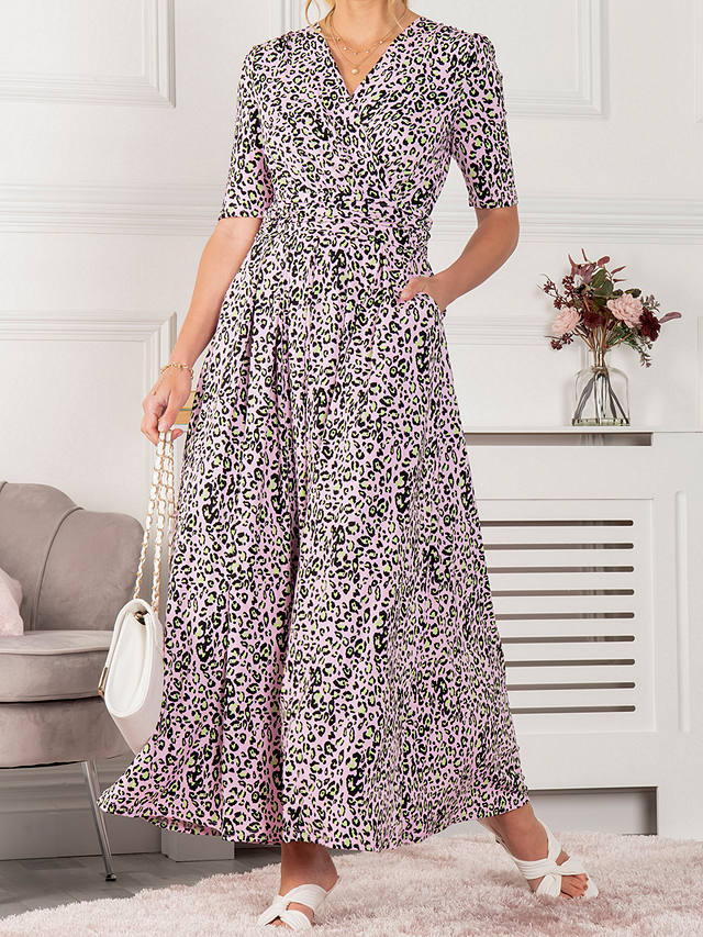 Jolie Moi Kendall Wrap Front Leopard Maxi Dress
