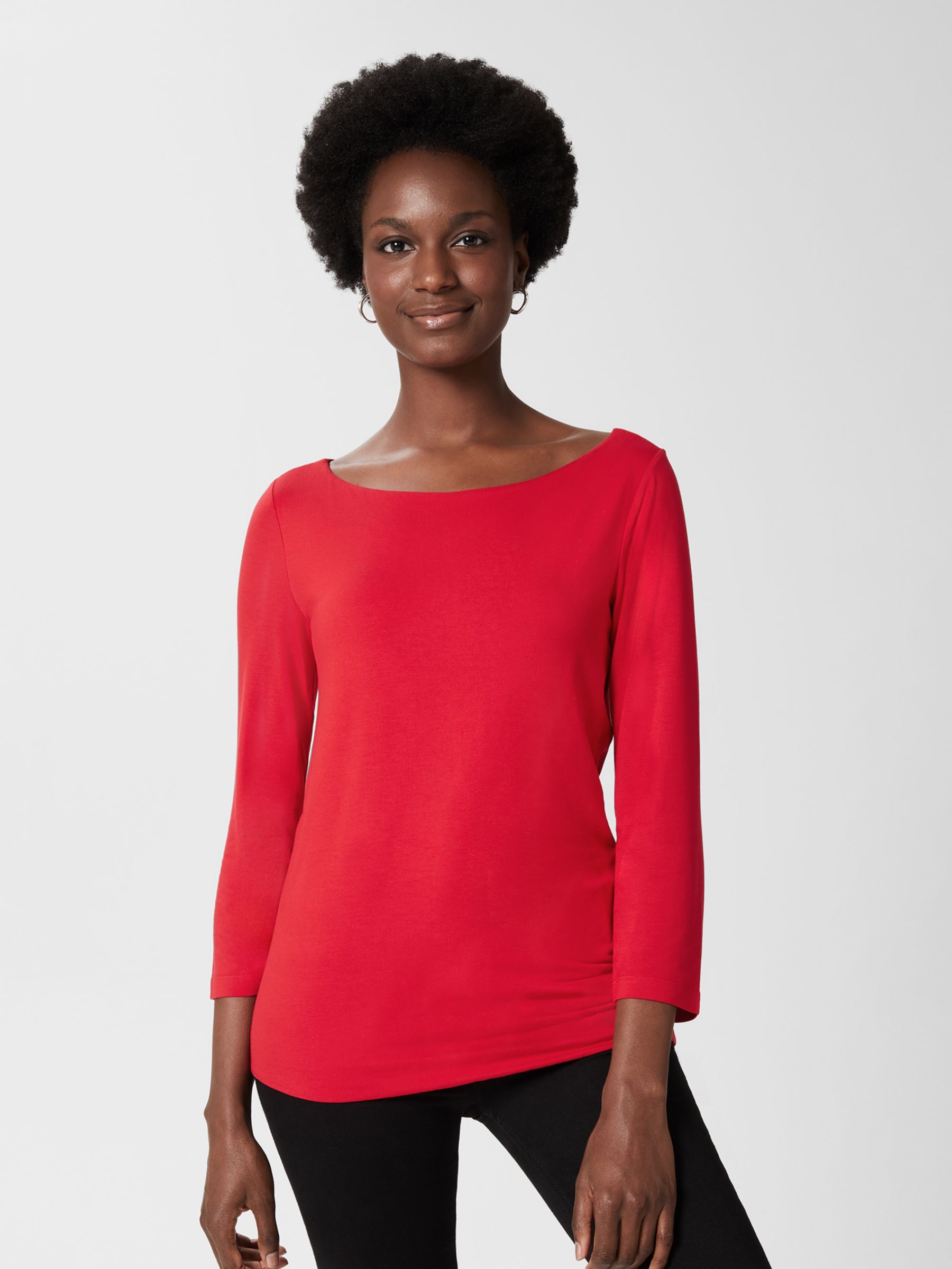 Hobbs Sonya Top, Cherry Red at John Lewis & Partners