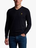 Lyle & Scott V-Neck Merino Jumper, Z271 Dark Navy