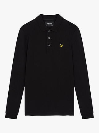 Lyle & Scott Long Sleeve Polo Shirt, Z865 Jet Black