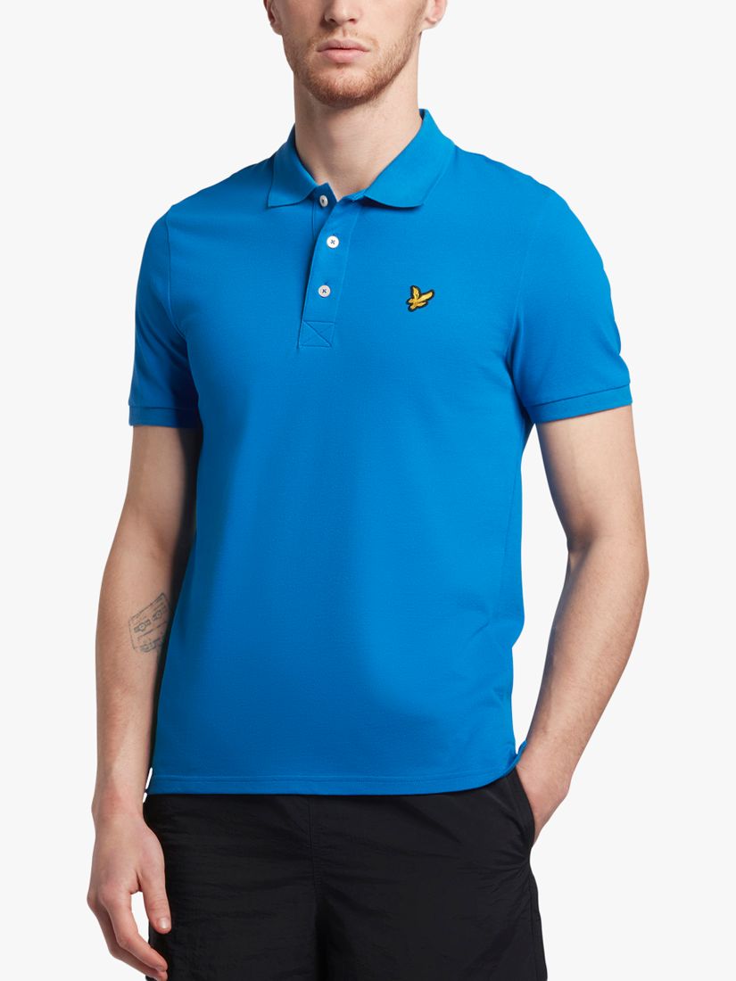 Lyle & Scott Short Sleeve Polo Shirt, W489 Bright Blue, XS