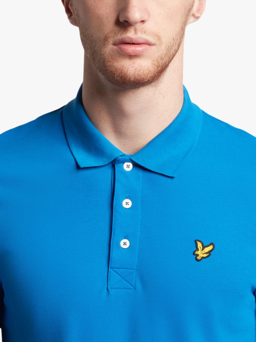 Lyle & Scott Short Sleeve Polo Shirt, W489 Bright Blue, XS