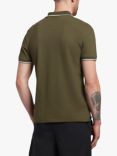 Lyle & Scott Short Sleeve Tipped Polo Shirt, W536 Olive/White