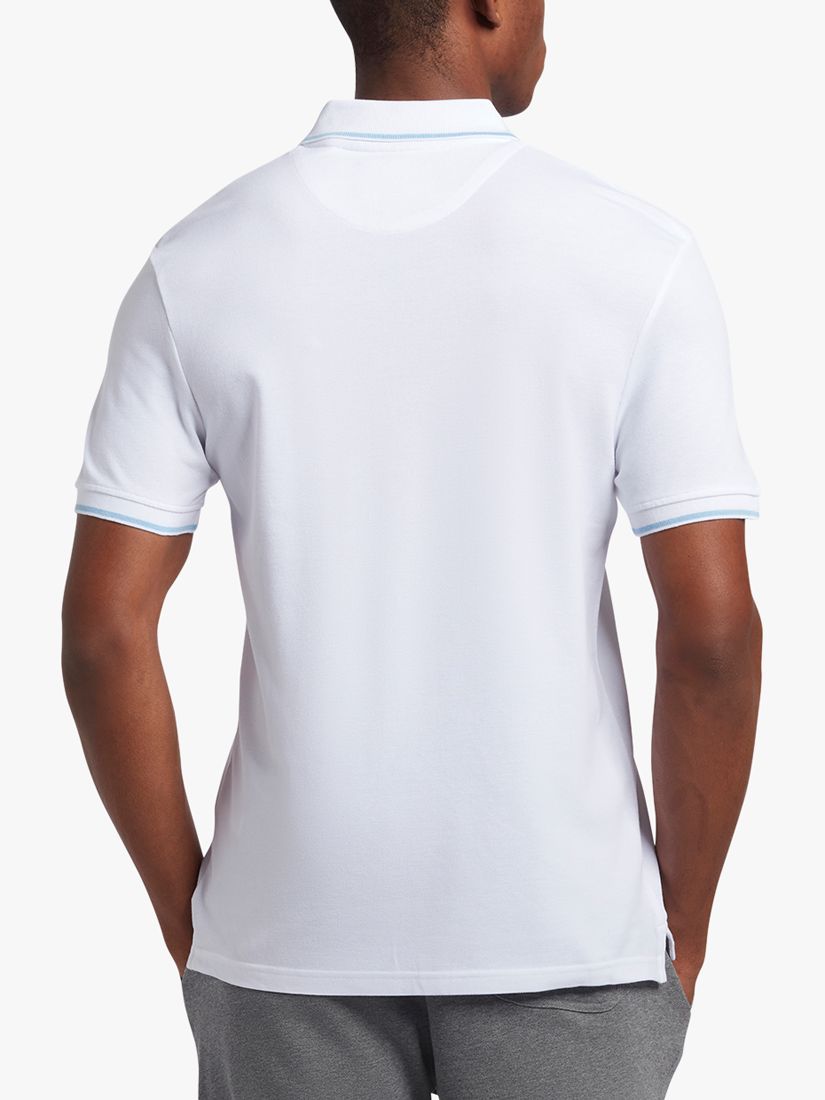 Lyle & Scott Short Sleeve Tipped Polo Shirt, W533 White/Blue, XS