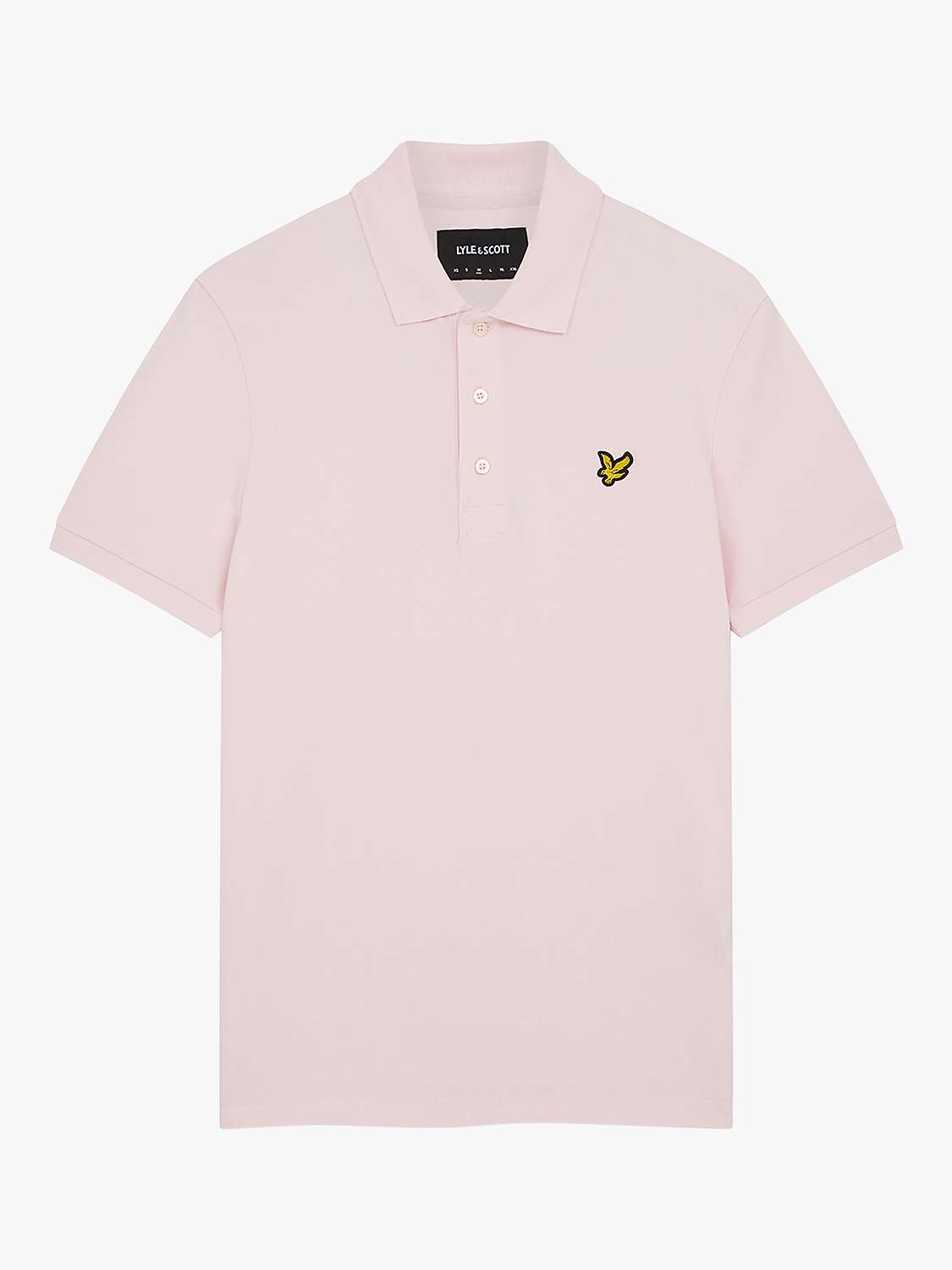 Lyle & Scott Short Sleeve Polo Shirt, W488 Light Pink at John Lewis ...