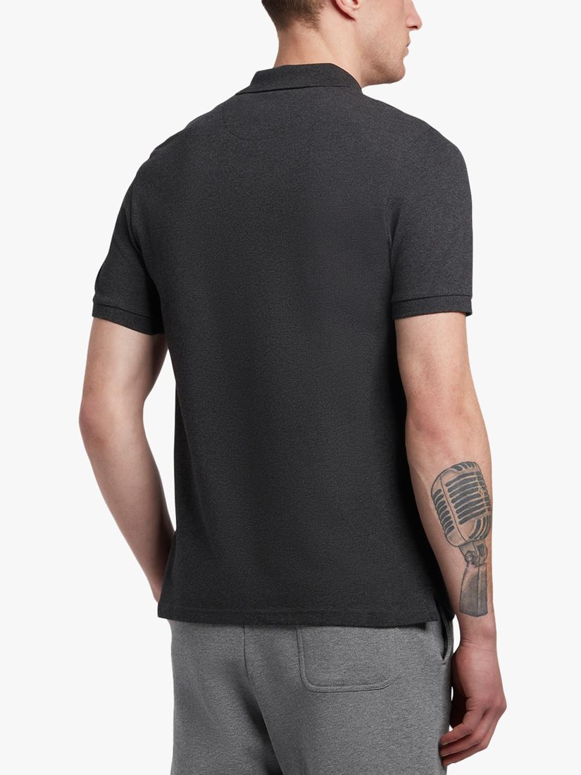 Lyle & Scott Short Sleeve Plain Polo Shirt, Charcoal Marl, XS
