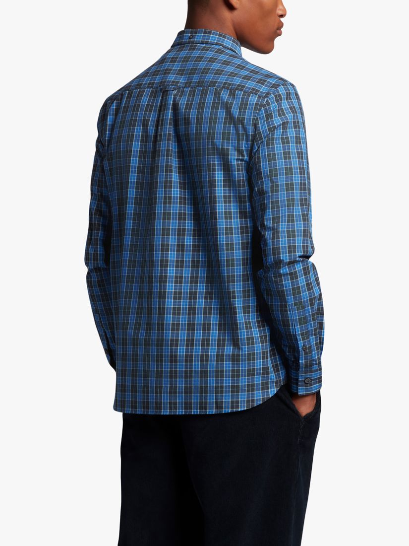 Lyle & Scott Cotton Poplin Check Shirt, W804 Navy/Blue, XL