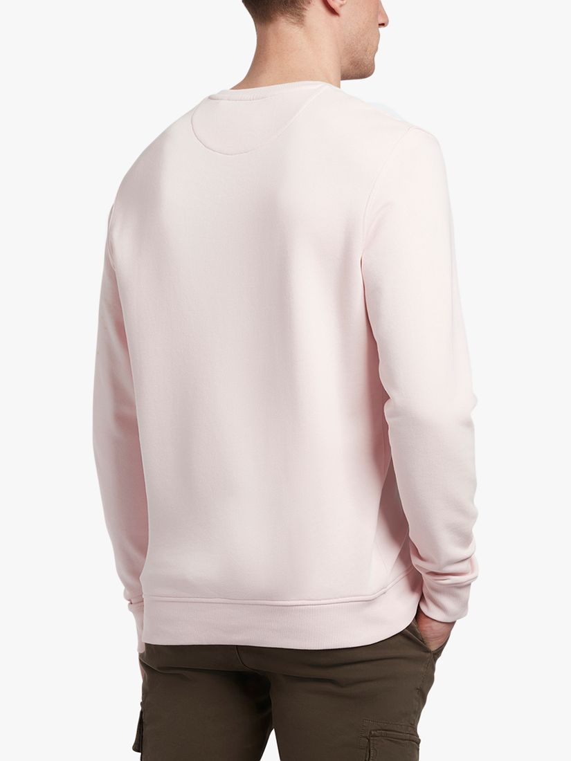 Lyle & Scott Logo Crew Neck Cotton Sweatshirt, Light Pink, XS