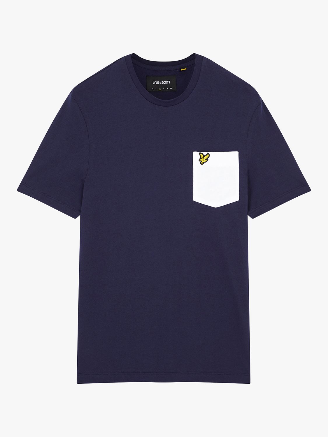 Lyle & Scott Relaxed Cotton Contrast Chest Pocket T-Shirt, Z629 Navy ...