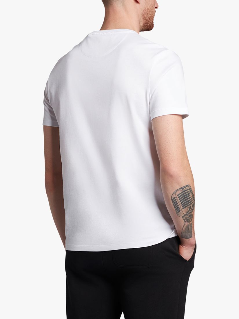 Lyle & Scott Relaxed Cotton Contrast Chest Pocket T-Shirt, White/Black, XS