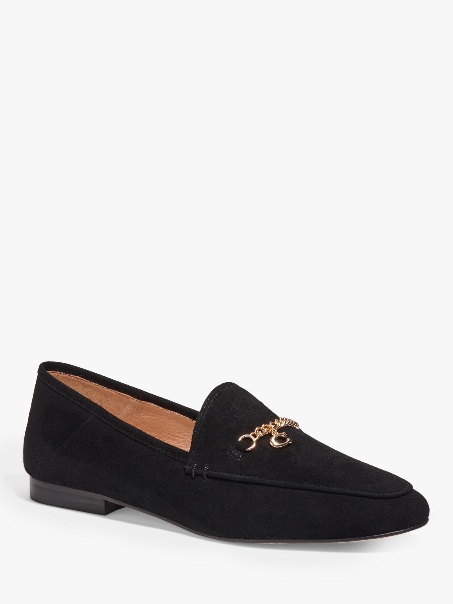 Coach Hannah Suede Loafers, Black