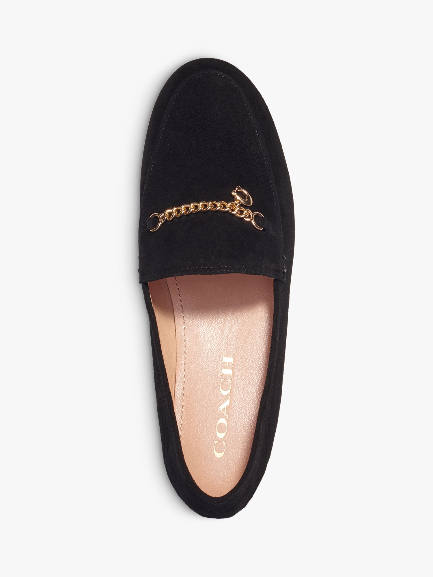 Coach Hannah Suede Loafers, Black