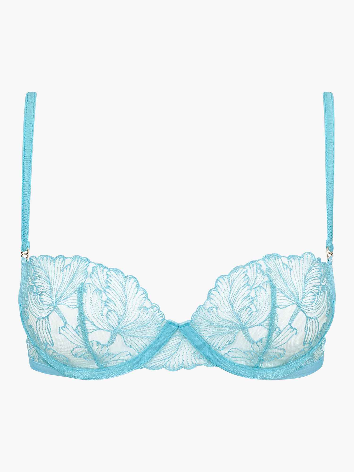 Bluebella Alula Sheer And Floral Embroidered Non Padded Bra in Black