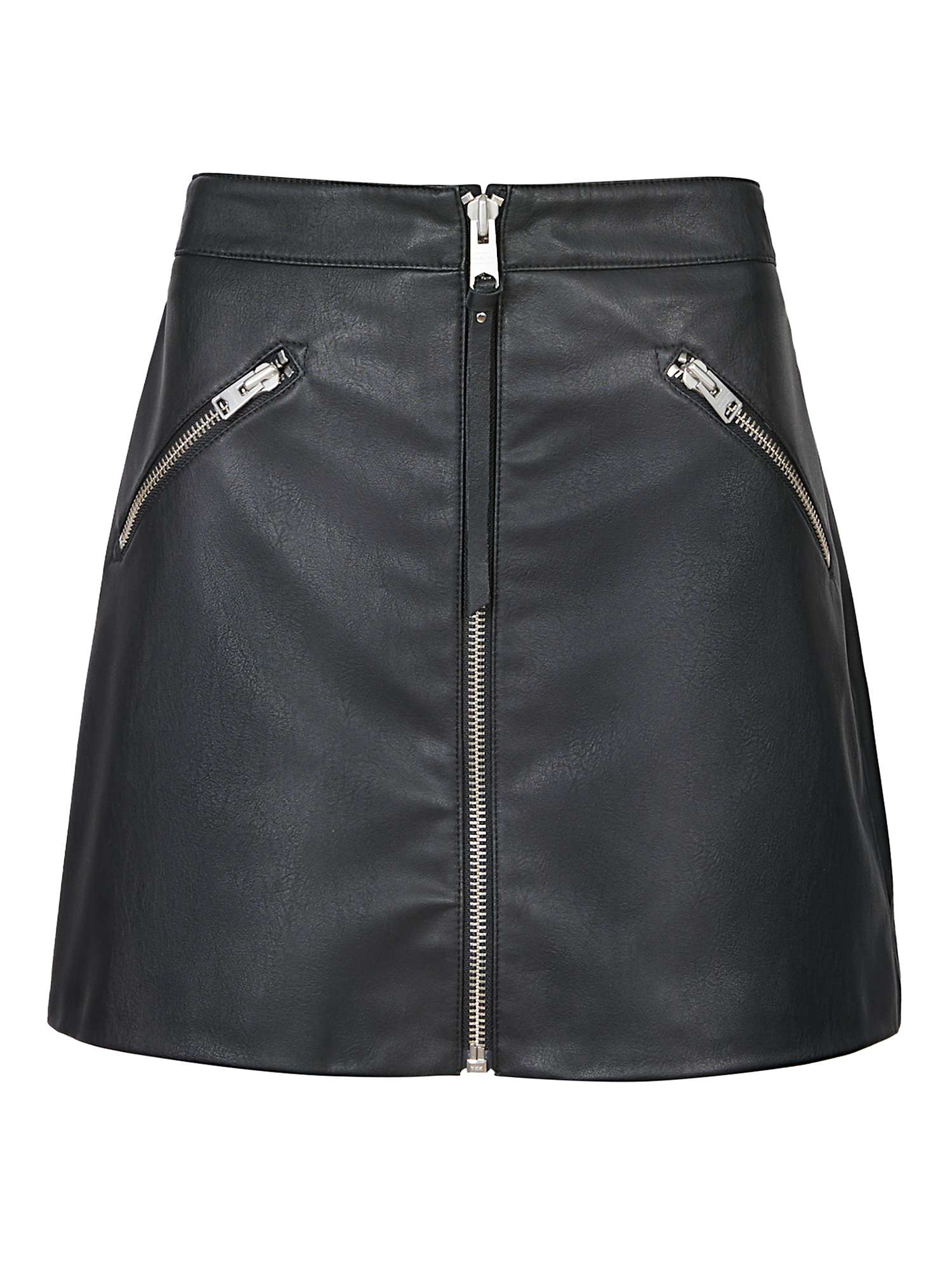Buy AllSaints Piper Faux Leather Skirt, Black Online at johnlewis.com