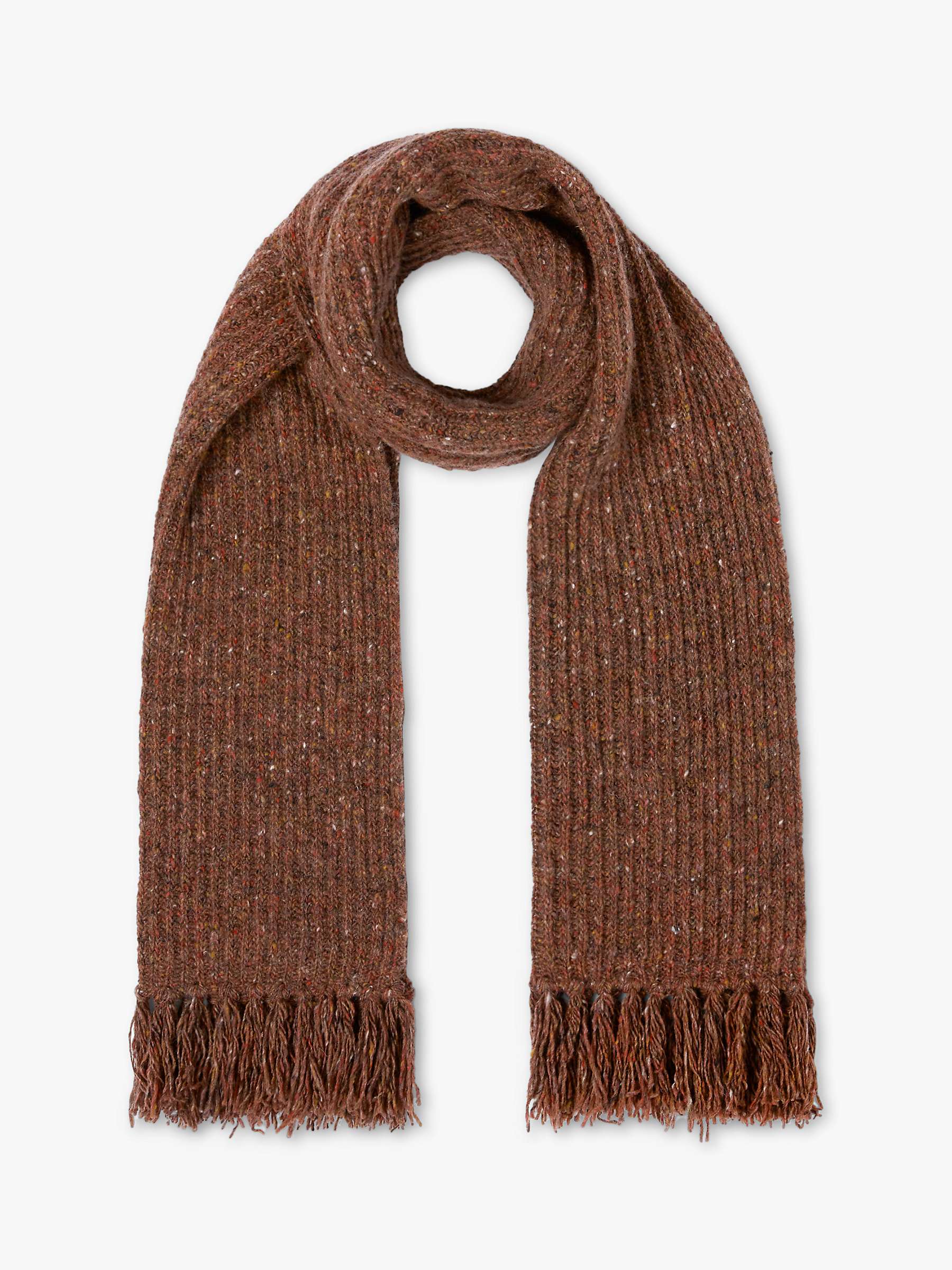 Celtic & Co. Donegal Rib Scarf, Rust at John Lewis & Partners