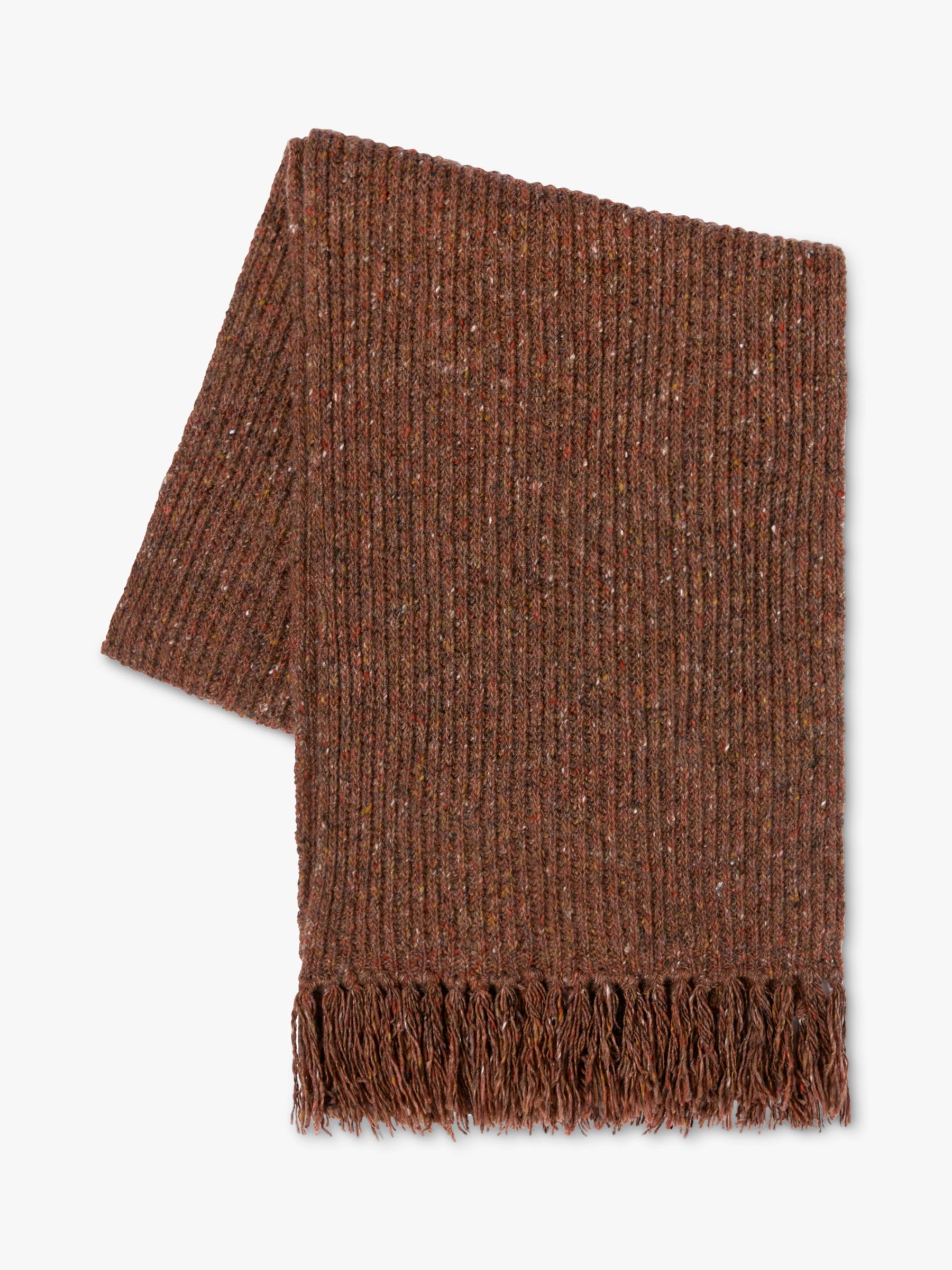 Celtic & Co. Donegal Rib Scarf, Rust at John Lewis & Partners