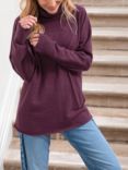 Celtic & Co. Geelong Slouch Roll Neck Jumper, Damson