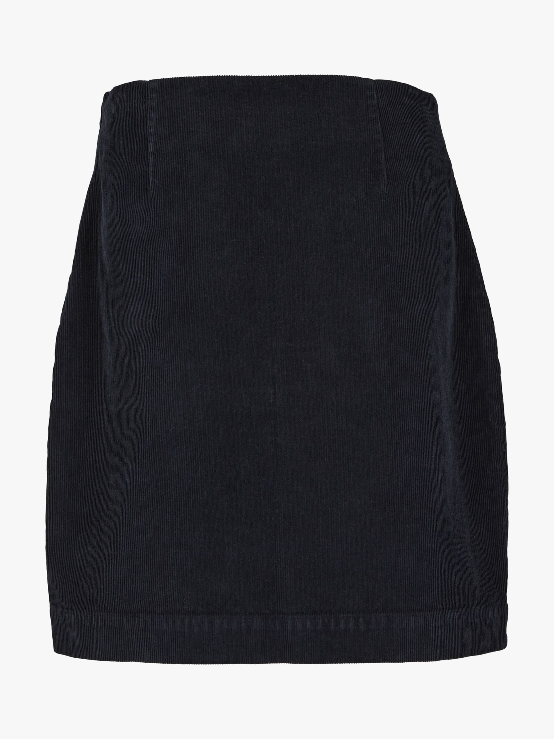 Celtic & Co. Cotton Corduroy Knee Length Skirt, Dark Navy at John Lewis ...