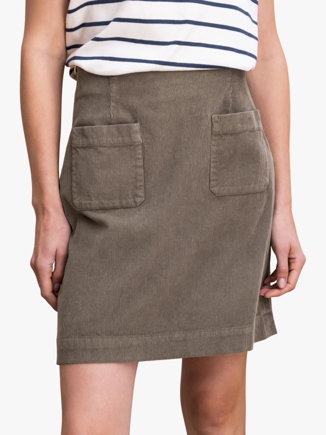 Celtic & Co. Cotton Corduroy Knee Length Skirt, Mushroom, 8