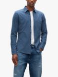 BOSS Mysoft 1 Cotton Jersey Shirt, Bright Blue
