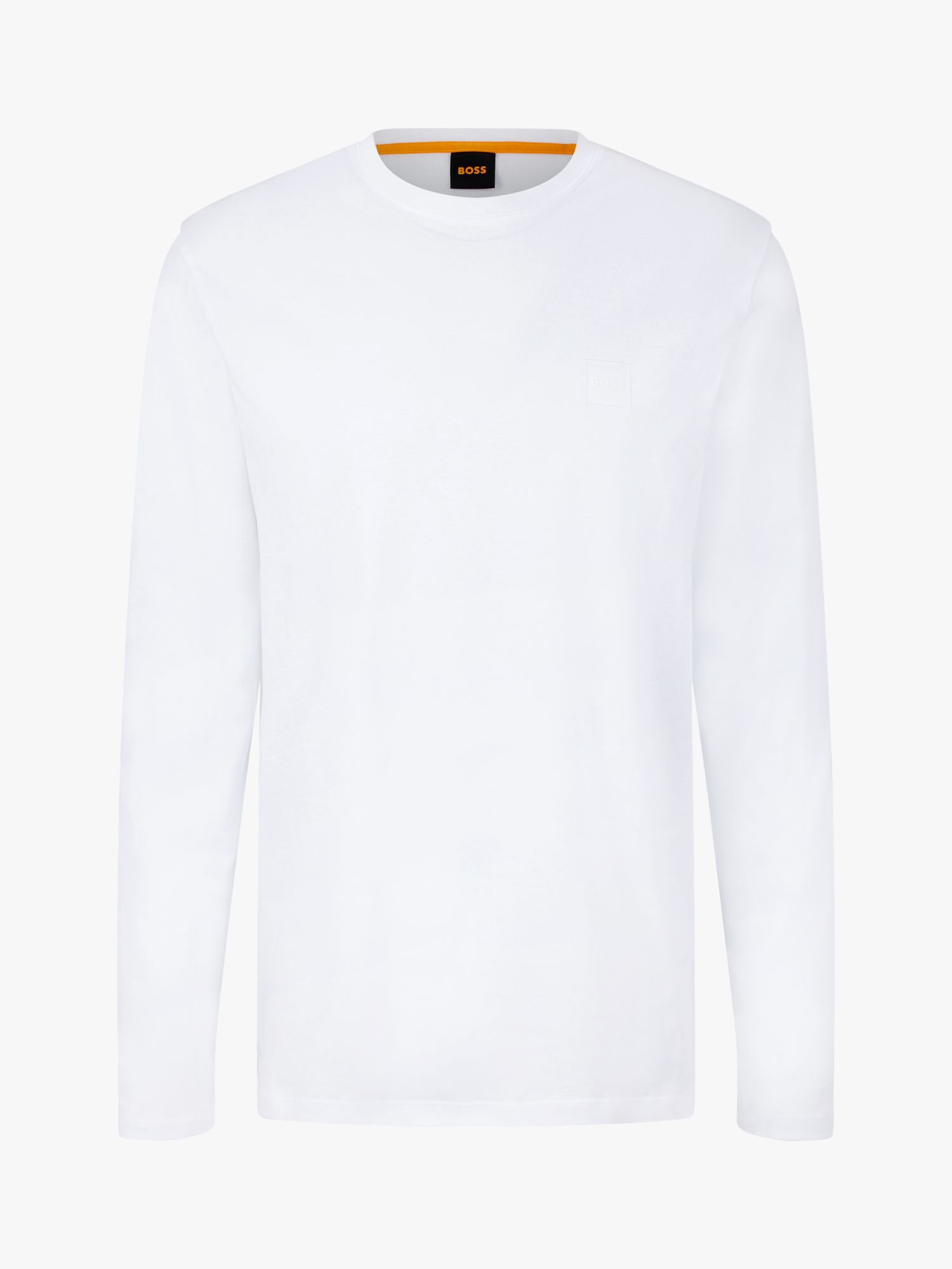BOSS Tacks Long Sleeve T-Shirt, White at John Lewis & Partners