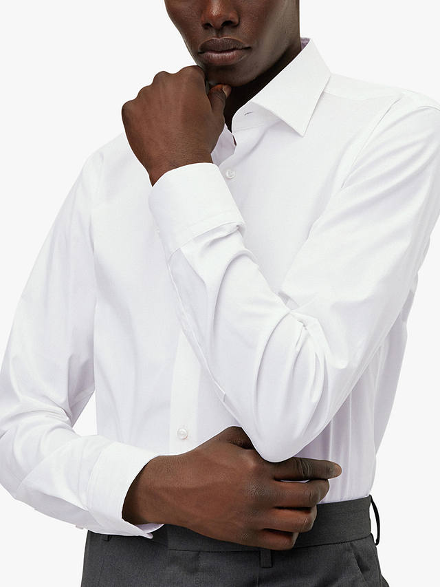 HUGO Hank Kent Collar Long Sleeve Shirt, White