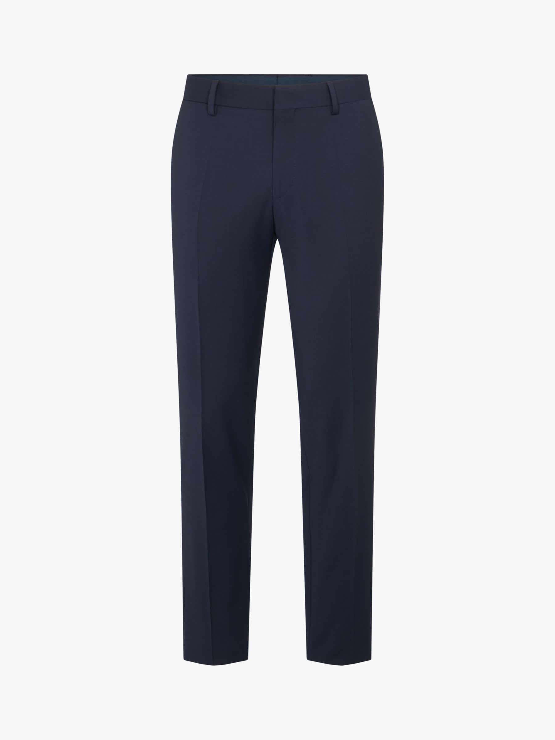 HUGO Genius Virgin Wool Blend Slim Fit Suit Trousers, Dark Blue, 30R