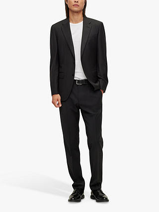 BOSS Genius Virgin Wool Slim Fit Suit Trousers, Black