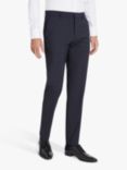 HUGO Genius Virgin Wool Blend Slim Fit Check Suit Trousers, Dark Blue