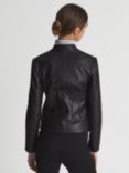 Reiss Allie Leather Jacket, Black