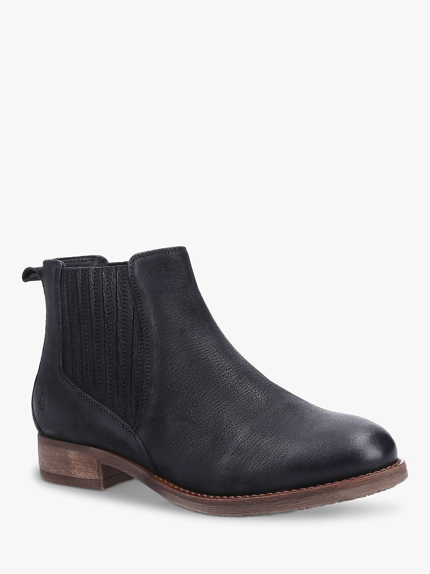 collar Melancholy Laughter Hush Puppies Edith Leather Ankle Boots, Black at John Lewis & Partners