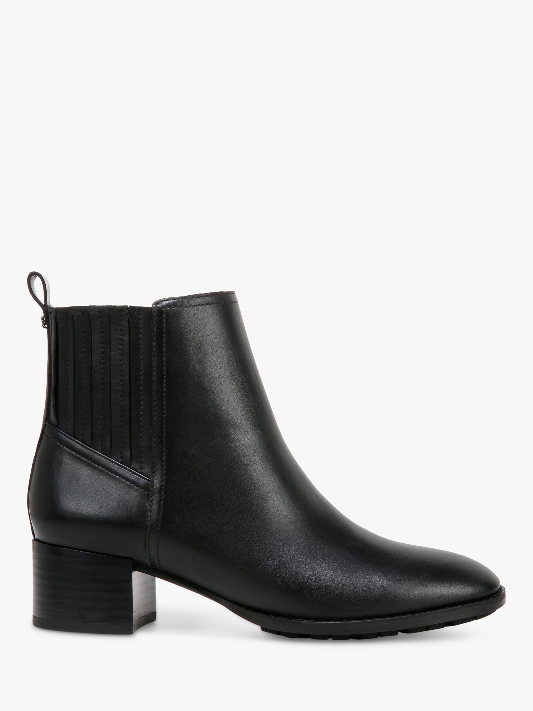 Sam Edelman Kaiti Leather Ankle Boots, Black at John Lewis & Partners