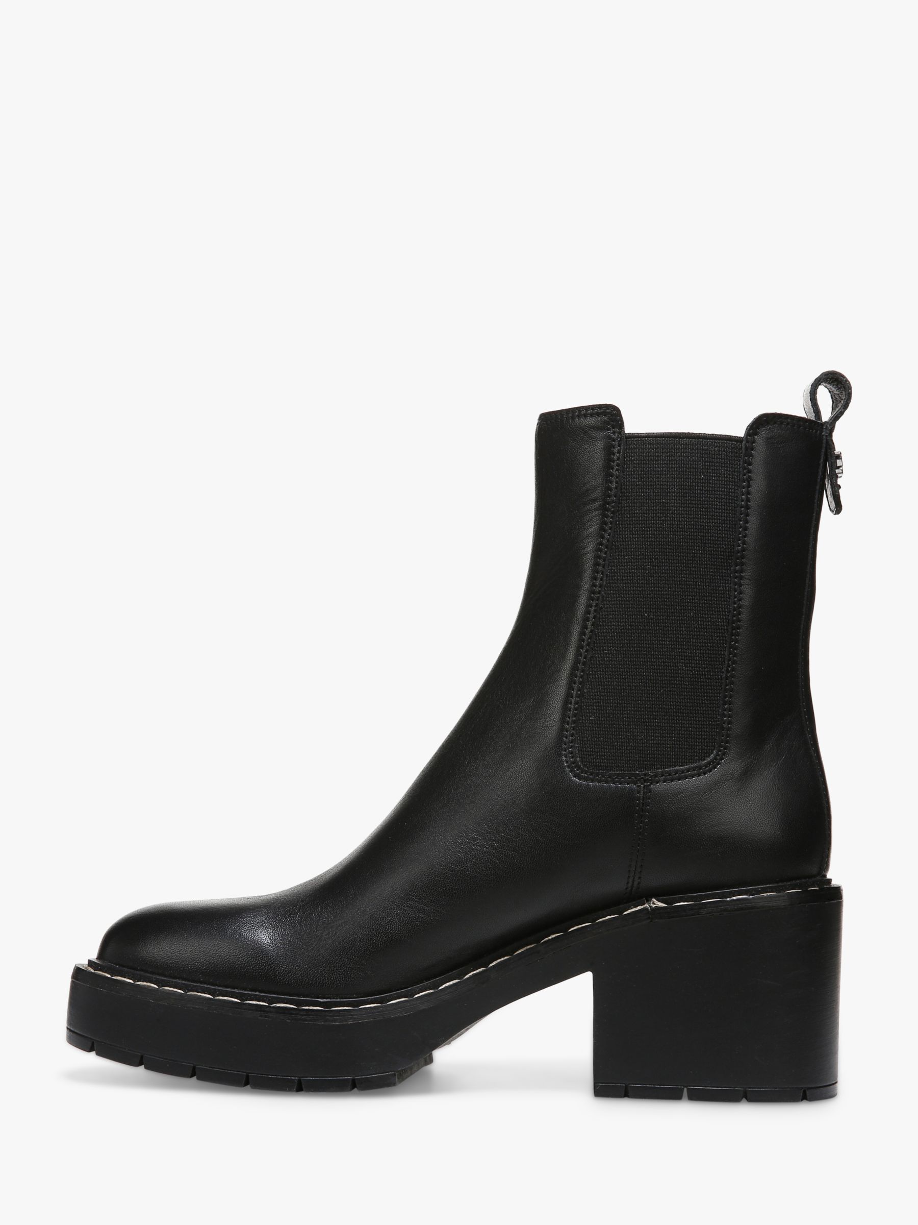 Sam Edelman Anderson Block Heel Leather Ankle Boots, Black at John ...