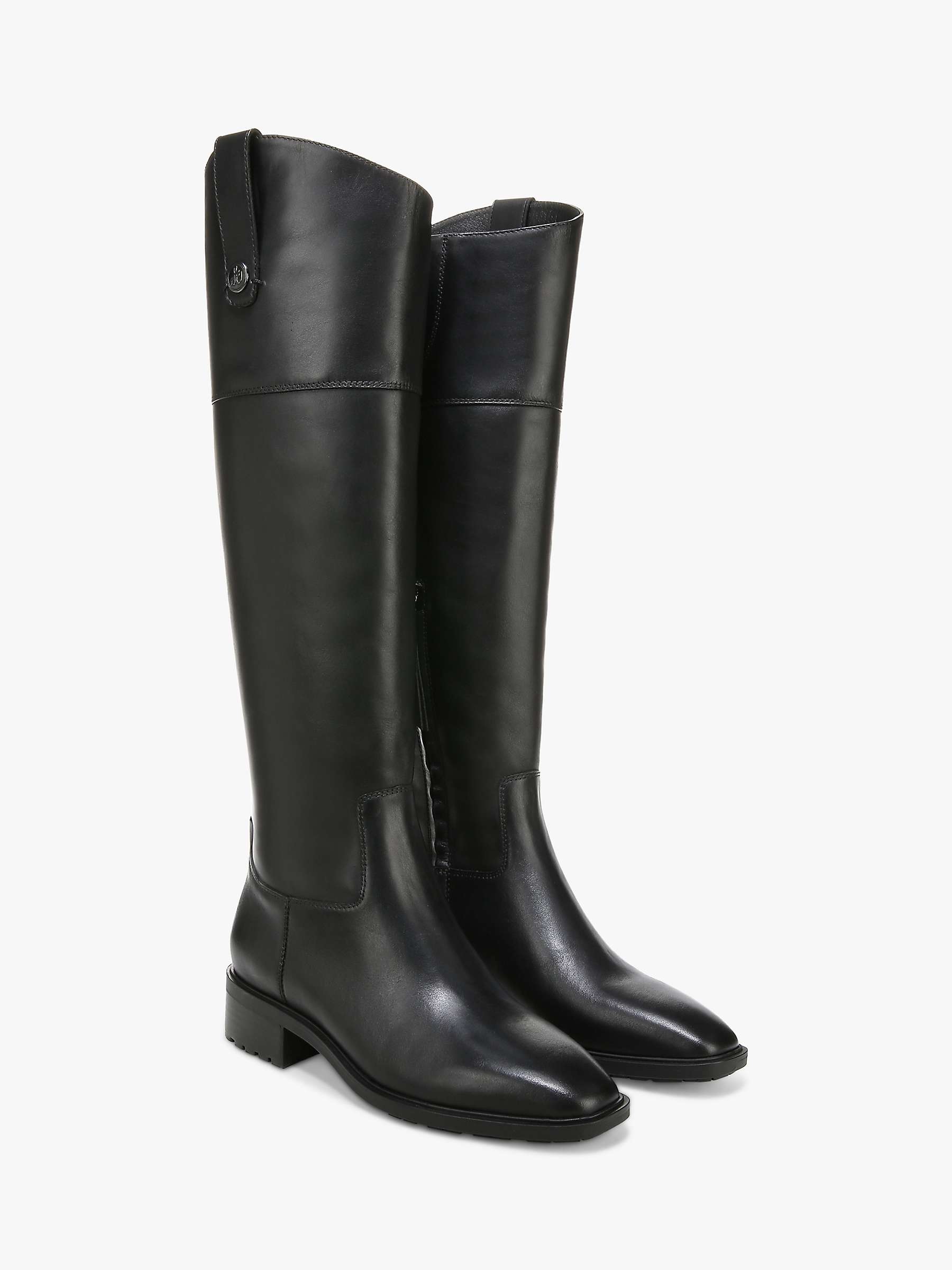 Sam Edelman Drina Leather Boots, Black at John Lewis & Partners