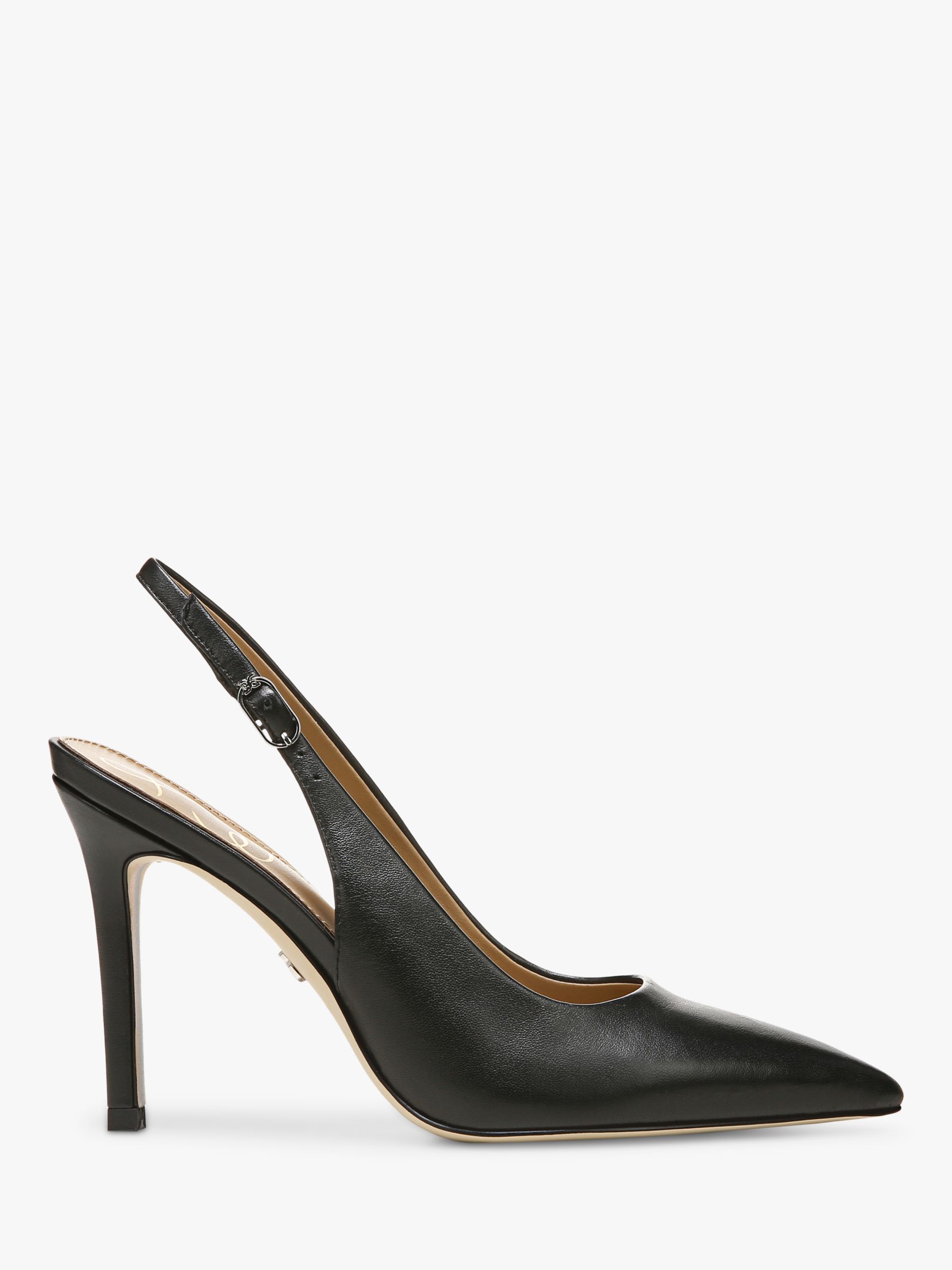 Sam Edelman Hazel Slingback Leather Heeled Pumps, Black at John Lewis ...