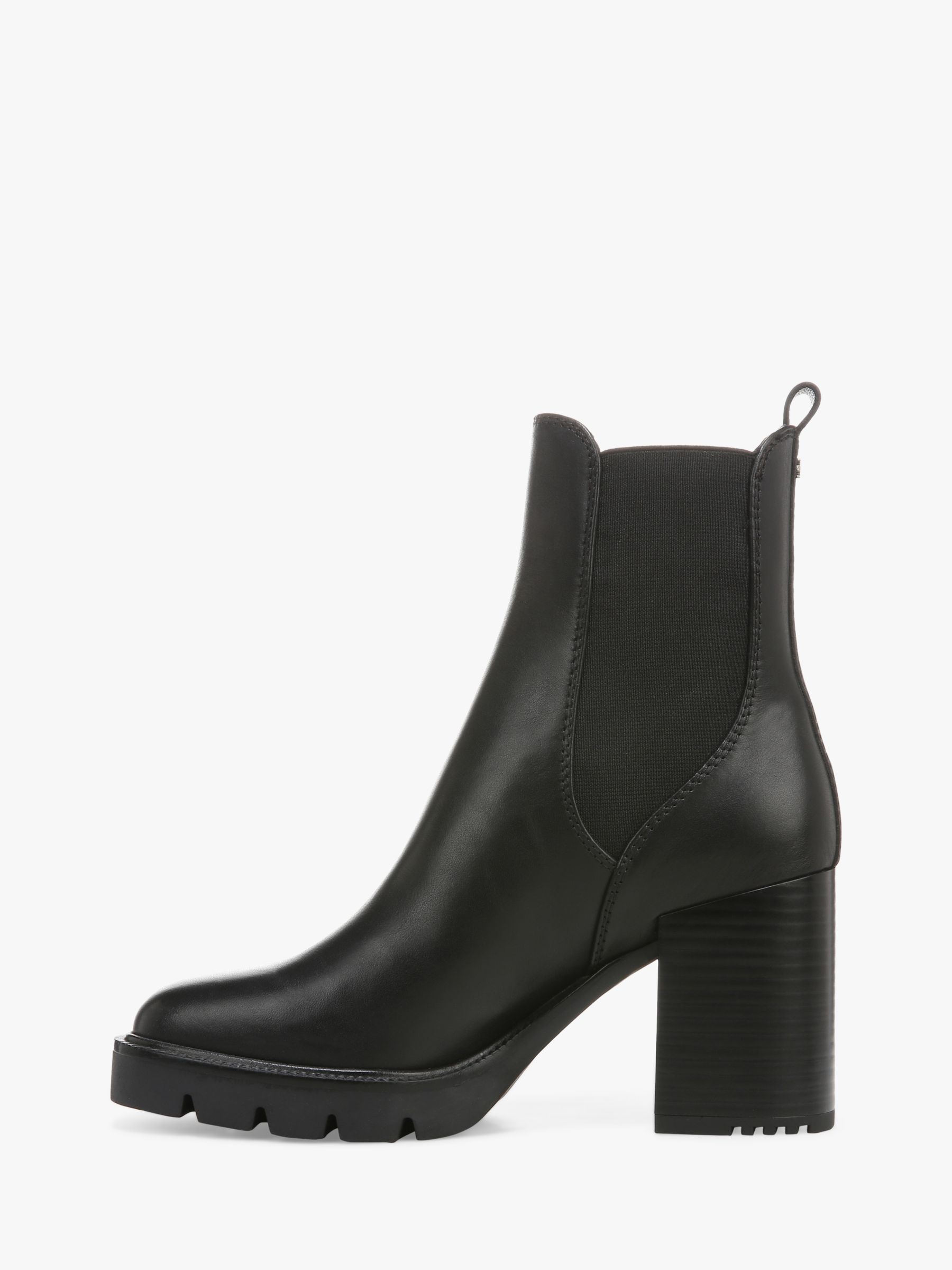 Sam Edelman Rollins Leather Heeled Ankle Boots, Black at John Lewis & Partners
