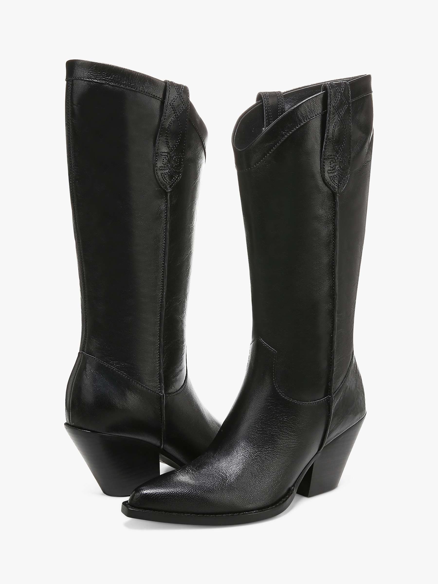 Buy Sam Edelman Jamie Leather Calf Boots, Black Online at johnlewis.com