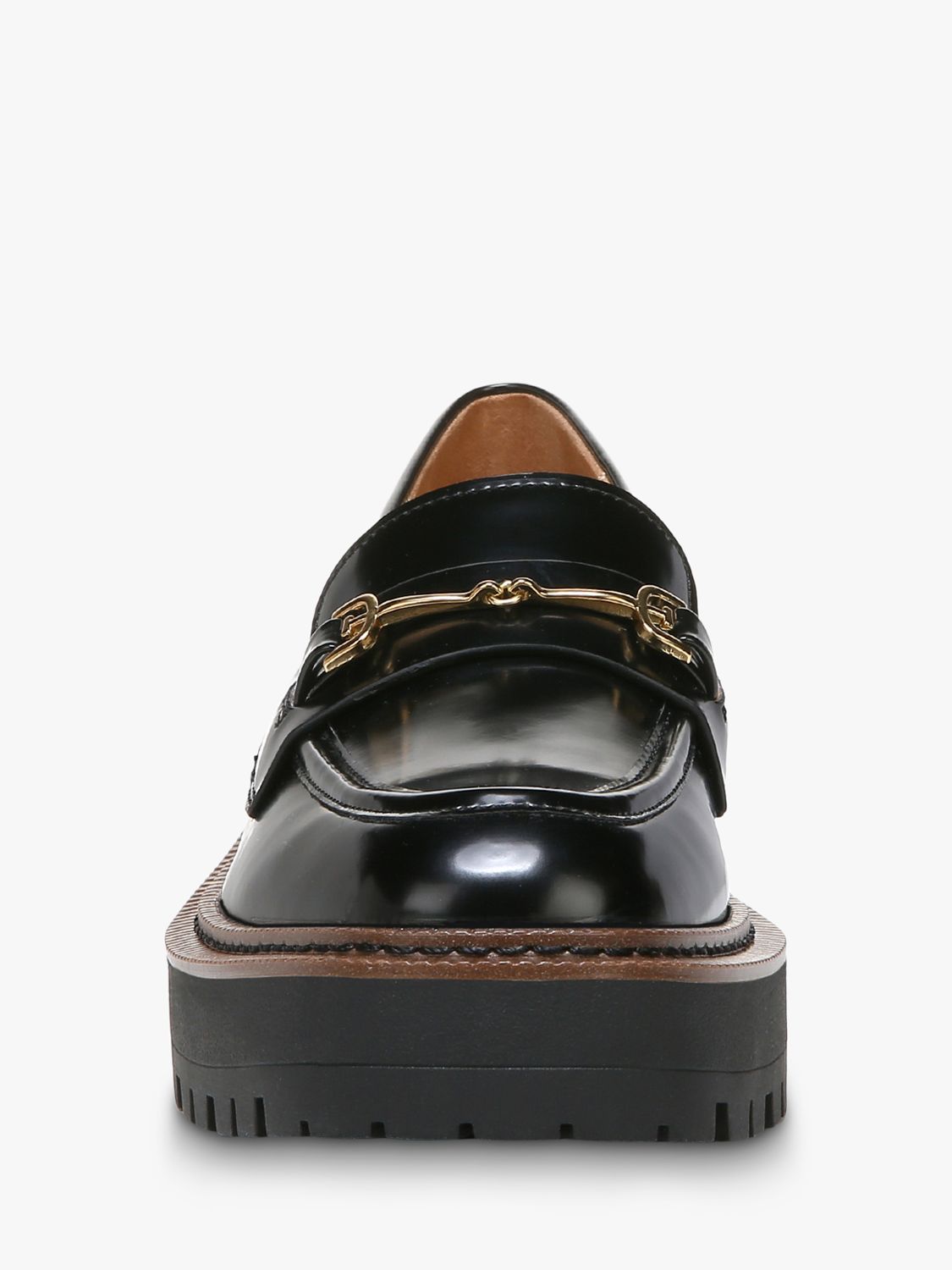 Sam Edelman Laurs Lug Sole Loafers, Black/Brown at John Lewis & Partners