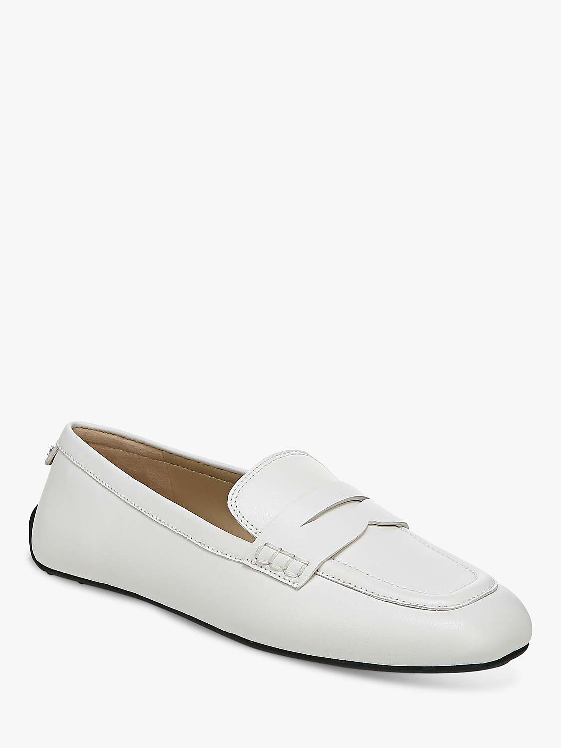 Sam Edelman Tucker Penny Loafer Flat Shoes, White at John Lewis & Partners