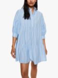 Mango Gabriela Stripe Mini Shirt Dress, Pastel Blue