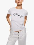 Mango Embroidered Logo Tee, White