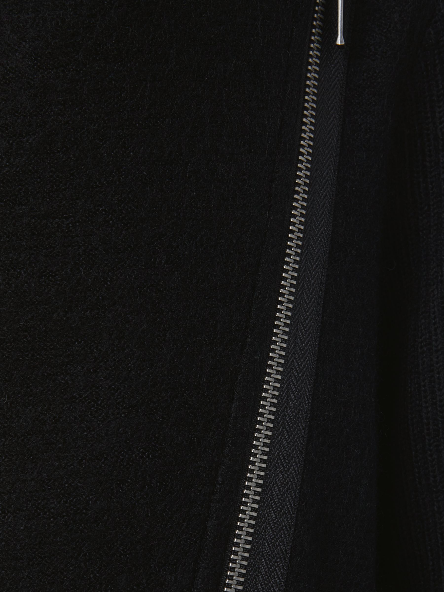 Phase Eight Byanca Zip Up Knit Coat, Deep Black at John Lewis & Partners