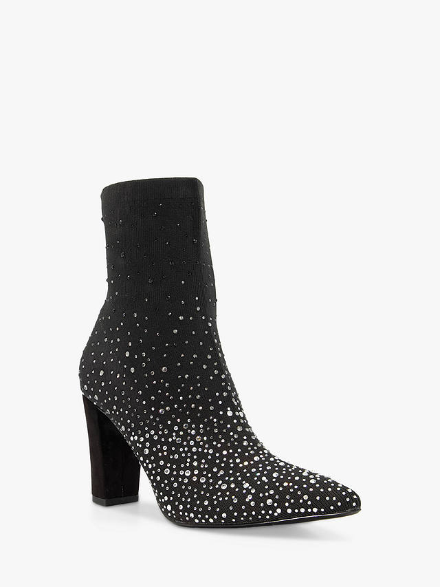 Dune Odisha Diamante Embellished Ankle Boots, Black