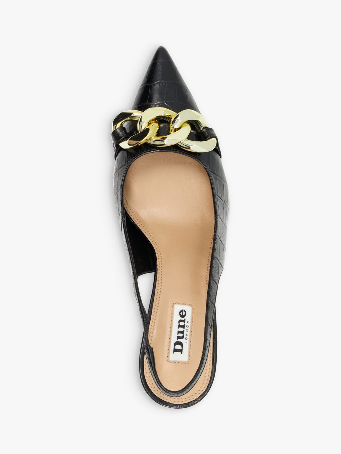 Buy Dune Canary Leather Croc Slingback Court Shoes Online at johnlewis.com