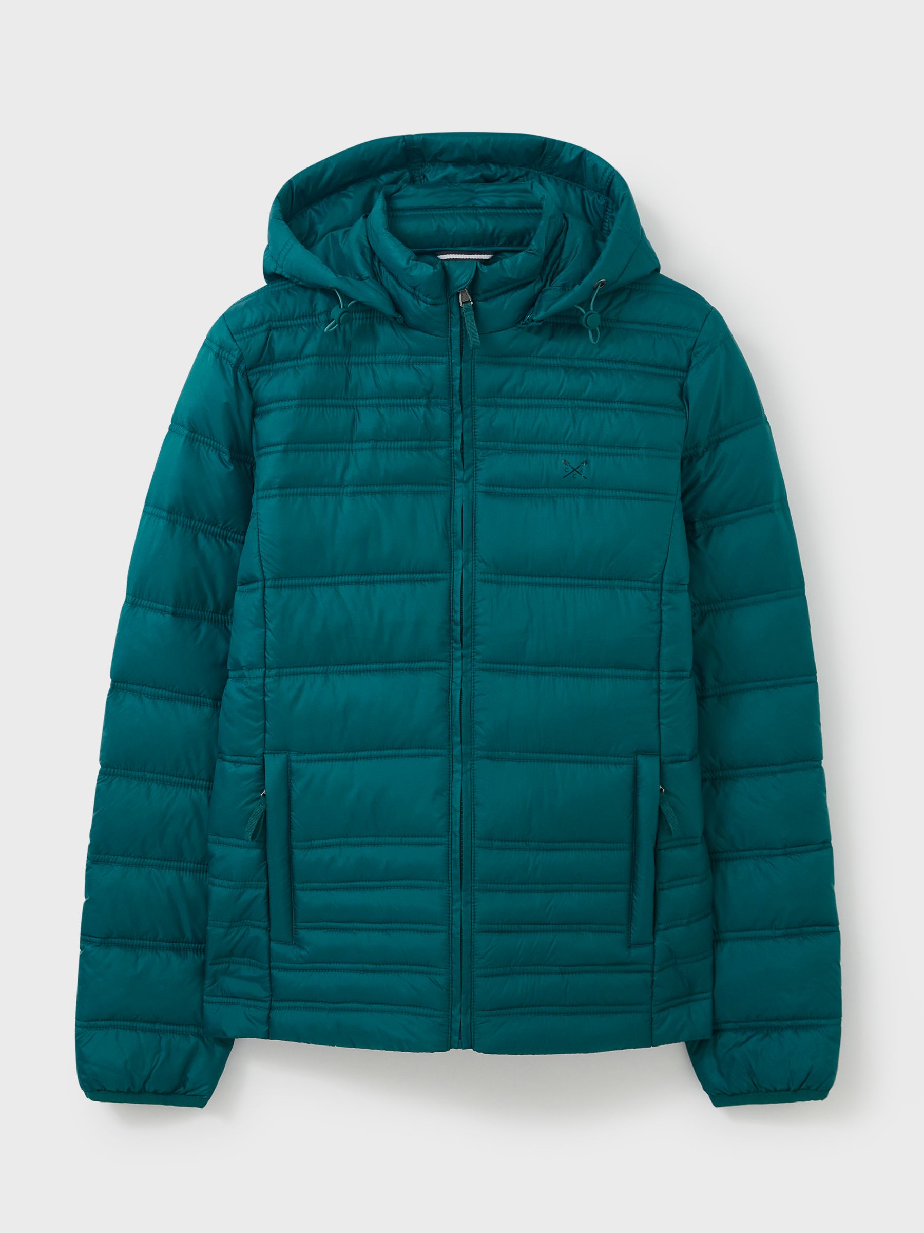 Crew Clothing Lightweight Padded Jacket, Teal Blue at John Lewis & Partners