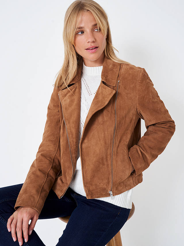 Crew Clothing Suede Jacket, Light Brown